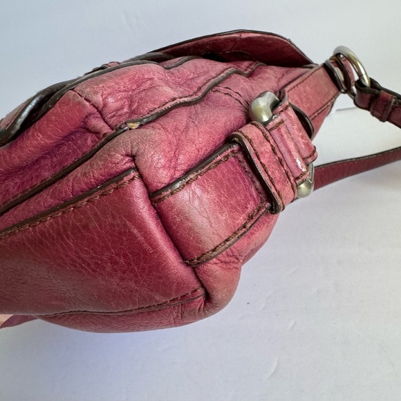 Fossil Vintage Maddox Bag Crossbody Messenger Distressed Pink Leather Dirty Girl - Picture 7 of 14